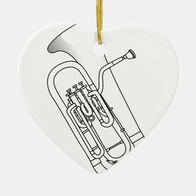 Euphonium Redwork Keramikornament (Vorne)