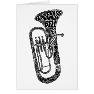Euphonium Shaped Word Art Black Text