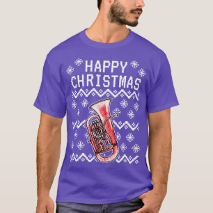 Euphonium Ugly Christmas Euphoniumist Brass Musici T-Shirt
