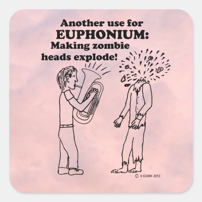 Euphonium Zombie Explode Square Sticker (Vorderseite)