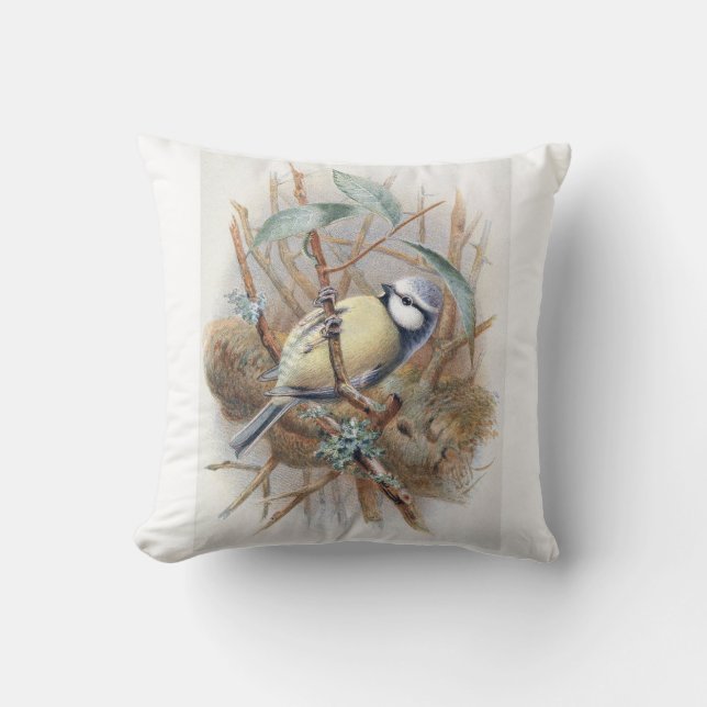 Eurasian Blue Bird Pillow Kissen (Vorderseite)