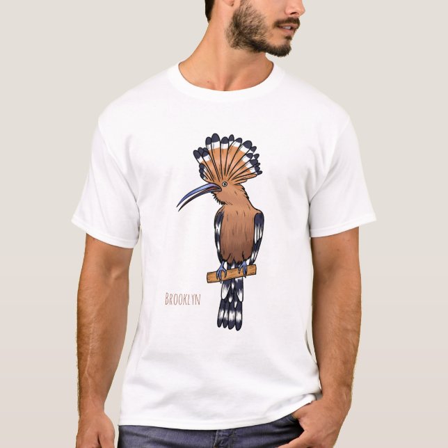 Eurasian hoopoe bird cartoon illustration  T-Shirt (Vorderseite)