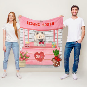 Eurasier Dog Valentine's Day Kissing Booth Fleecedecke