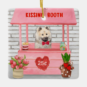 Eurasier Dog Valentine's Day Kissing Booth Keramikornament