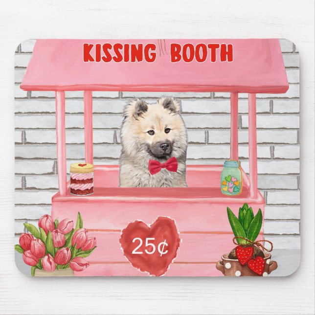 Eurasier Dog Valentine's Day Kissing Booth Mousepad (Vorne)