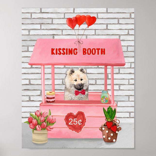 Eurasier Dog Valentine's Day Kissing Booth Poster (Vorne)