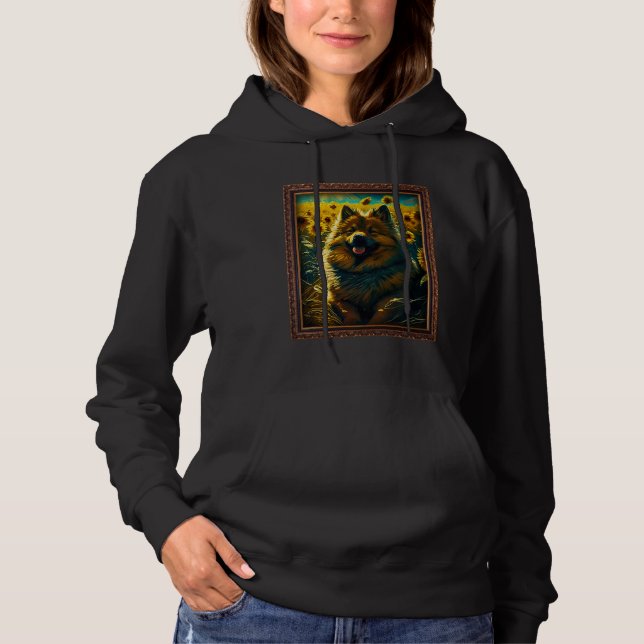 Eurasier Painting Sunflower Flower Mom Women Flora Hoodie (Vorderseite)