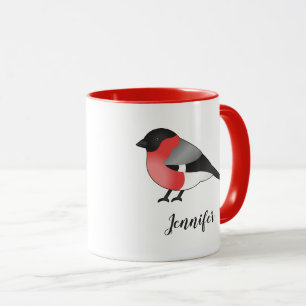 Eurasischer Gimpel Süßer Cartoon-Vogel & Benutzerd Tasse