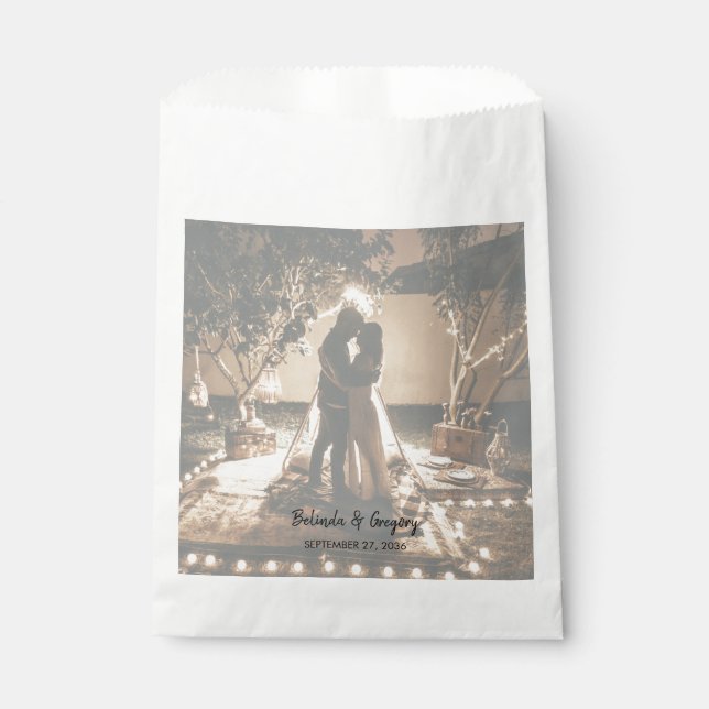 Eure eigenen Fotos verblasst Hochzeit Geschenktütchen (Vorderseite)
