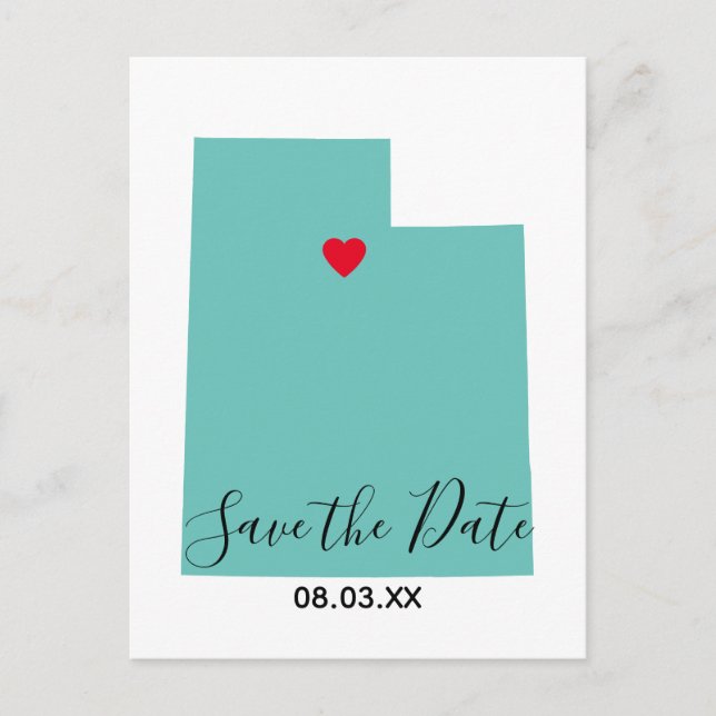 Eure Farben Utah Karte Form Save-the-Date (Vorderseite)