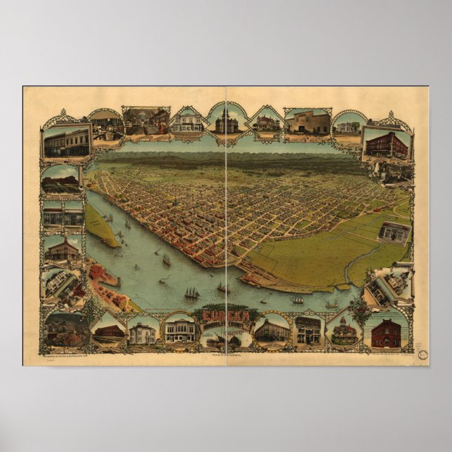 Eureka California 1902 Panoramakarte Poster (Vorne)
