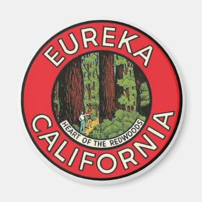 Eureka California Vintage Reise Magnet (Vorne)