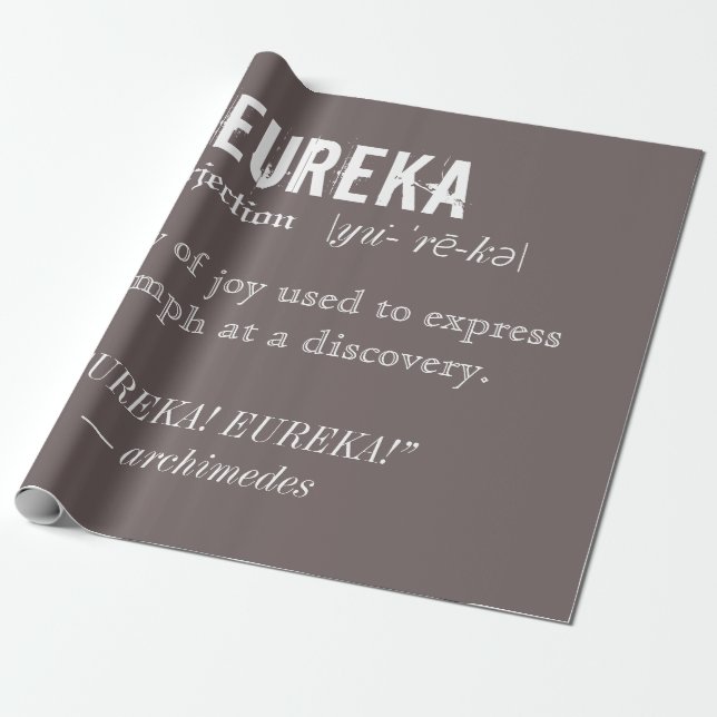 Eureka Definition Archimedes Prinzip der Wissensch Geschenkpapier (Ungerollt)