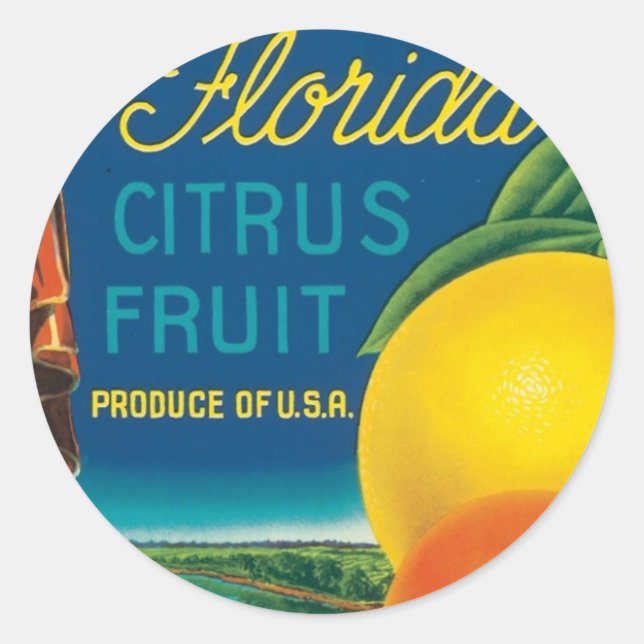 Eureka Florida Citrus Fruit Runder Aufkleber (Vorderseite)