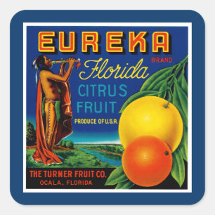 Eureka Florida Zitrusfrüchte Quadratischer Aufkleber