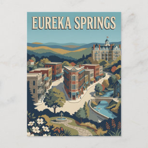 Eureka Springs Arkansas Ozarks Vintage Poster Postkarte