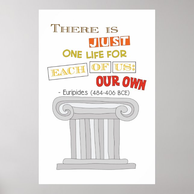 Euripides leben nur ein Leben lang schwul Poster (Vorne)