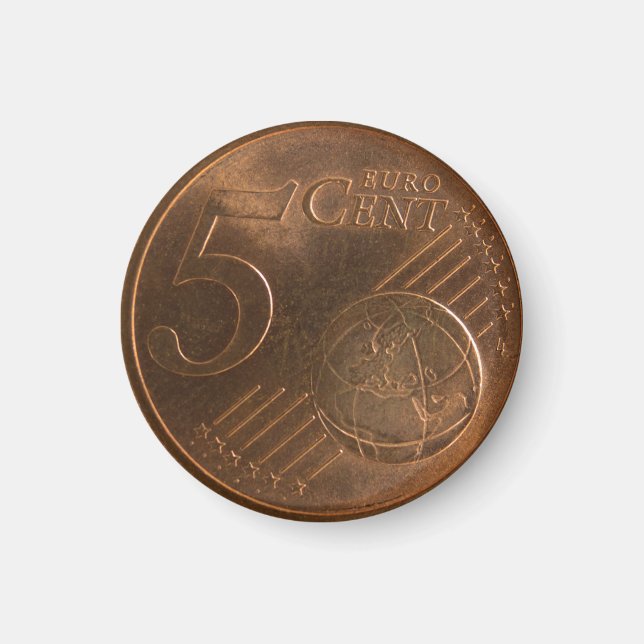 Euro 5 Cent Geldmünze Magnet (Vorne)