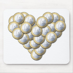 Euro Coins - Herzmuster - Mousepad