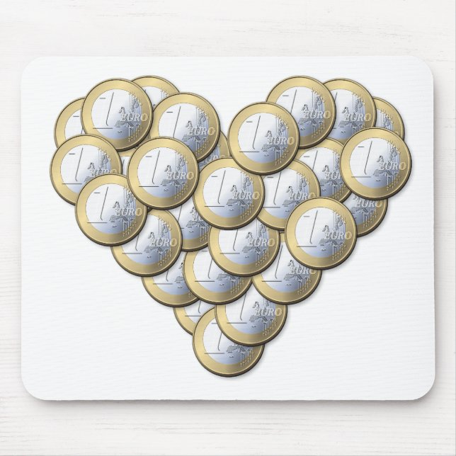Euro Coins - Herzmuster - Mousepad (Vorne)