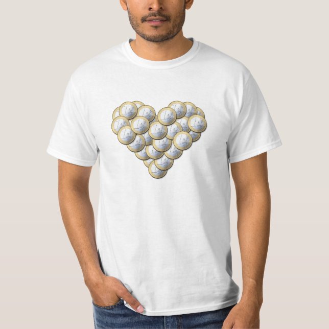 Euro Coins - Herzmuster - Shirt, Stil wählen T-Shirt (Vorderseite)