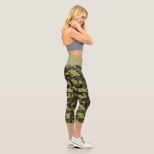 Euro-Frühlings-Tarnmuster Capri Leggings