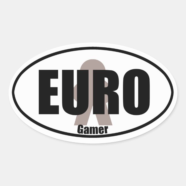 Euro Gamer Funny Meeple Tabletop Decal Ovaler Aufkleber (Vorderseite)