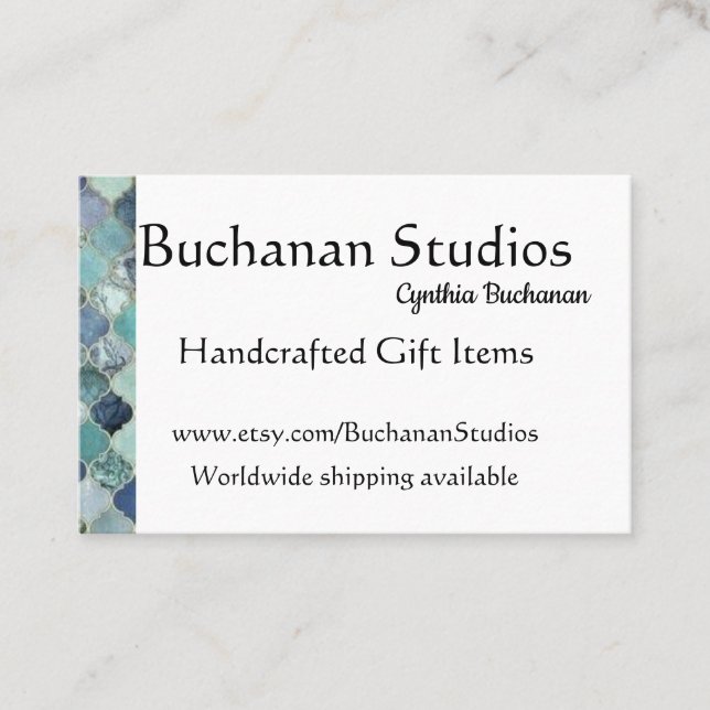 Euro Large Personalize Text Memable Blues Visitenkarte (Vorderseite)