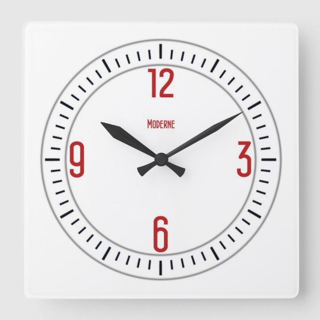 Euro Moderne 1 Rote Uhr (Vorderseite)