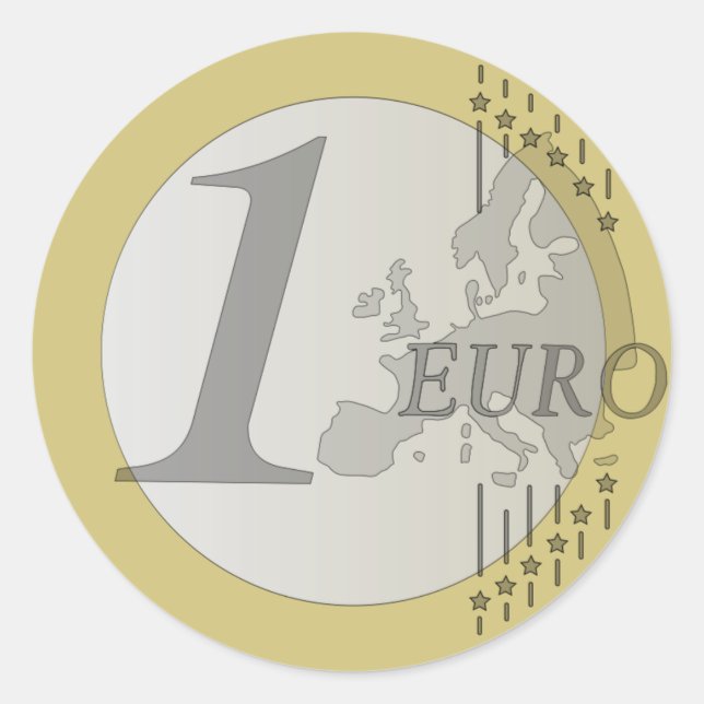 Euro-Münze Runder Aufkleber (Vorderseite)