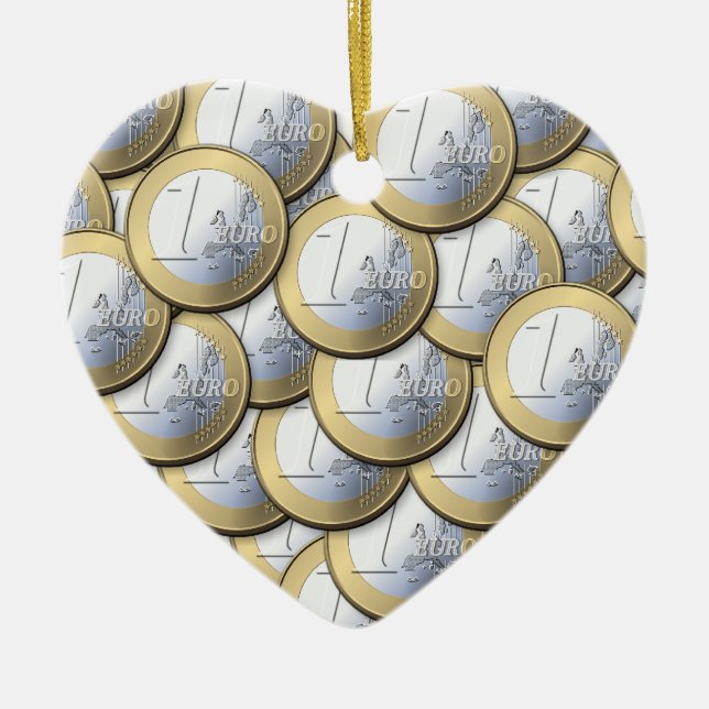 Euro-Münzen-Ornament - anpassen Keramik Ornament (Vorne)