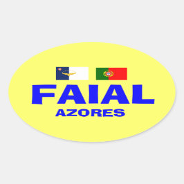 Euro-Sticker für Faial* Oval Ovaler Aufkleber