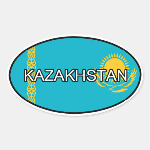 Euro-Sticker für Kasachstan Ovaler Aufkleber