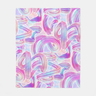 eurobeat holorave - rosa und blau: fleecedecke