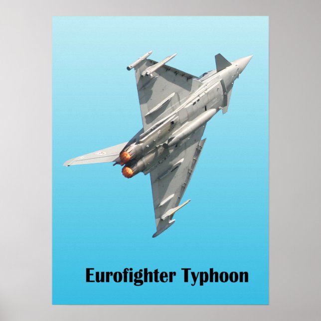 Eurofighter Typhoon im blauen Hintergrund Poster (Vorne)