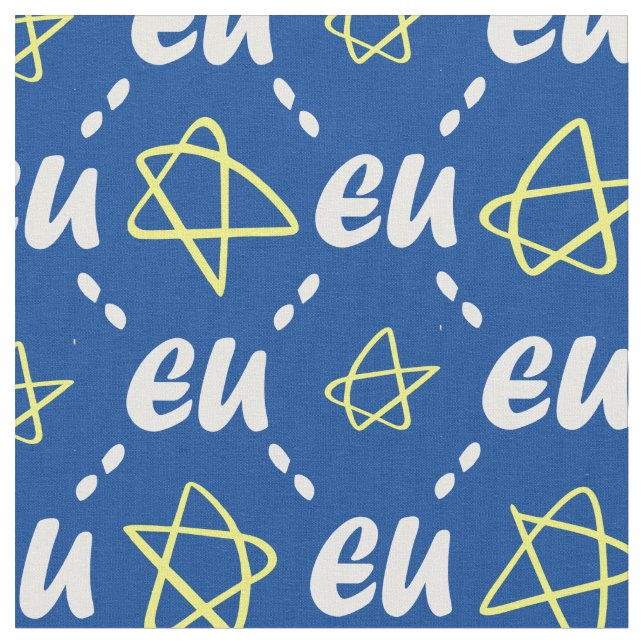 Euroflagge - Blaue gelbe Sterne Abstractio Stoff (Nahaufnahme)