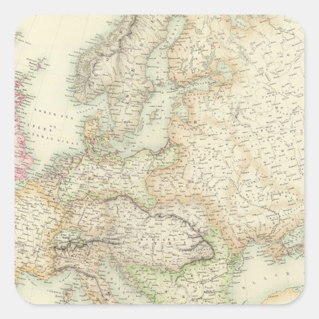 Europa 14 quadratischer aufkleber (Vorderseite)