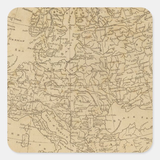Europa 18 quadratischer aufkleber (Vorderseite)