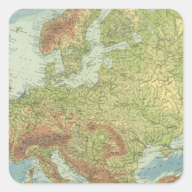 Europa 18 quadratischer aufkleber (Vorderseite)