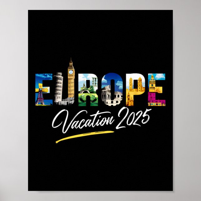 Europa 2025 Family Vacation Souvenir Trip Summer T Poster (Vorne)