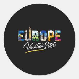 Europa 2025 Family Vacation Souvenir Trip Summer T Runder Aufkleber