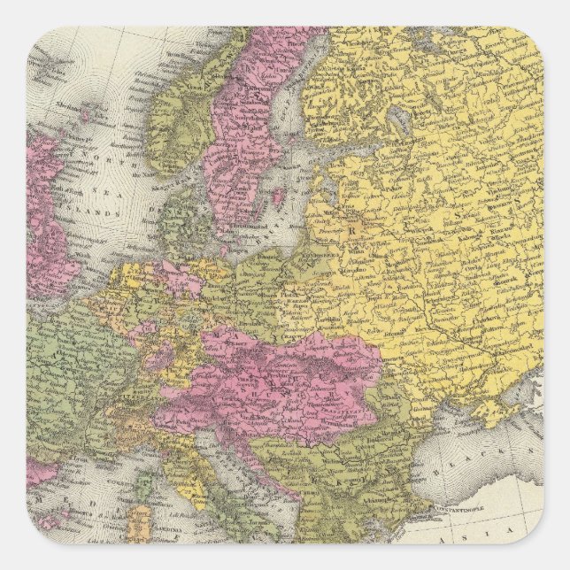 Europa 29 quadratischer aufkleber (Vorderseite)
