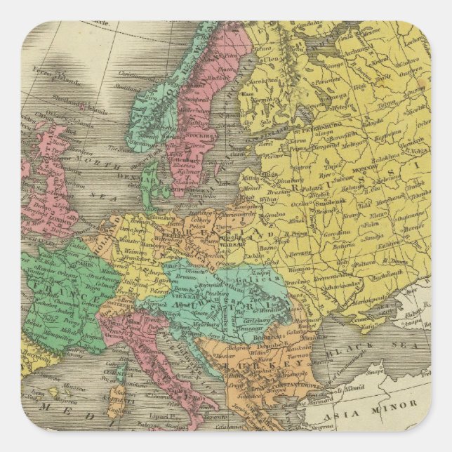 Europa 2 quadratischer aufkleber (Vorderseite)