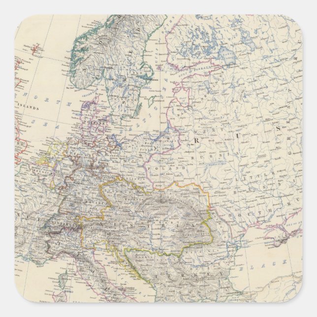 Europa 2 quadratischer aufkleber (Vorderseite)