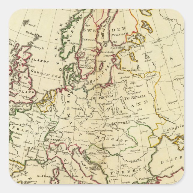 Europa 33 quadratischer aufkleber (Vorderseite)