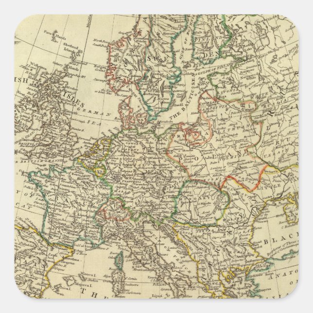 Europa 43 quadratischer aufkleber (Vorderseite)