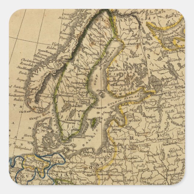 Europa 9 quadratischer aufkleber (Vorderseite)