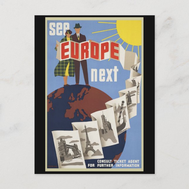 Europa als Nächstes Postkarte (Vorderseite)