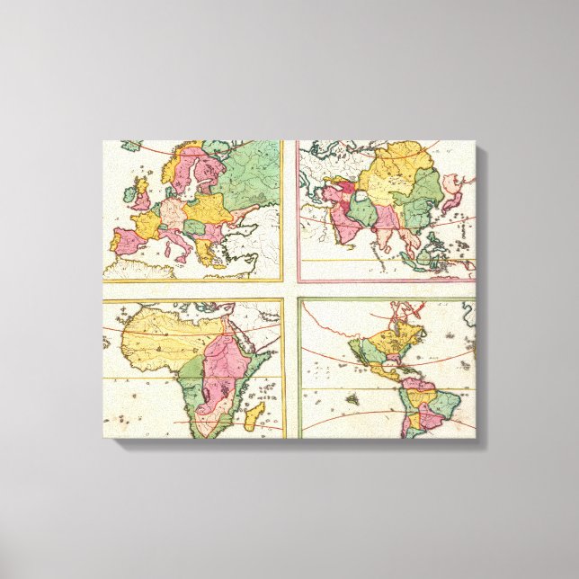 Europa, Asien, Afrika, Amerika Leinwanddruck (Vorderseite)