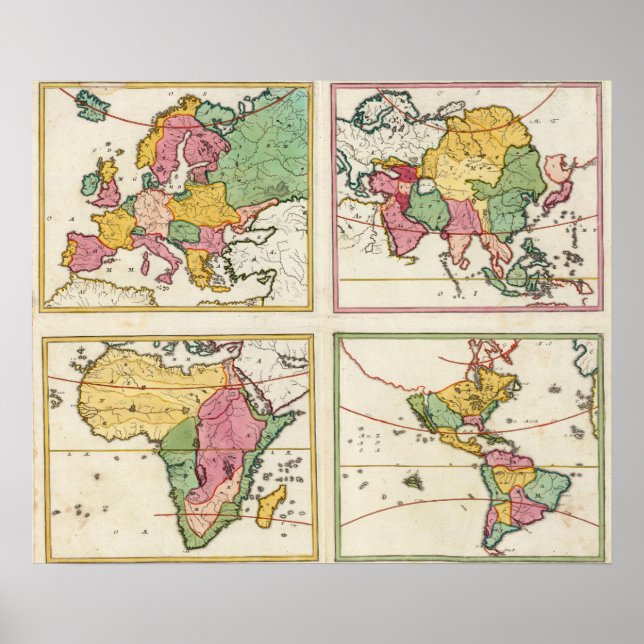 Europa, Asien, Afrika, Amerika Poster (Vorne)